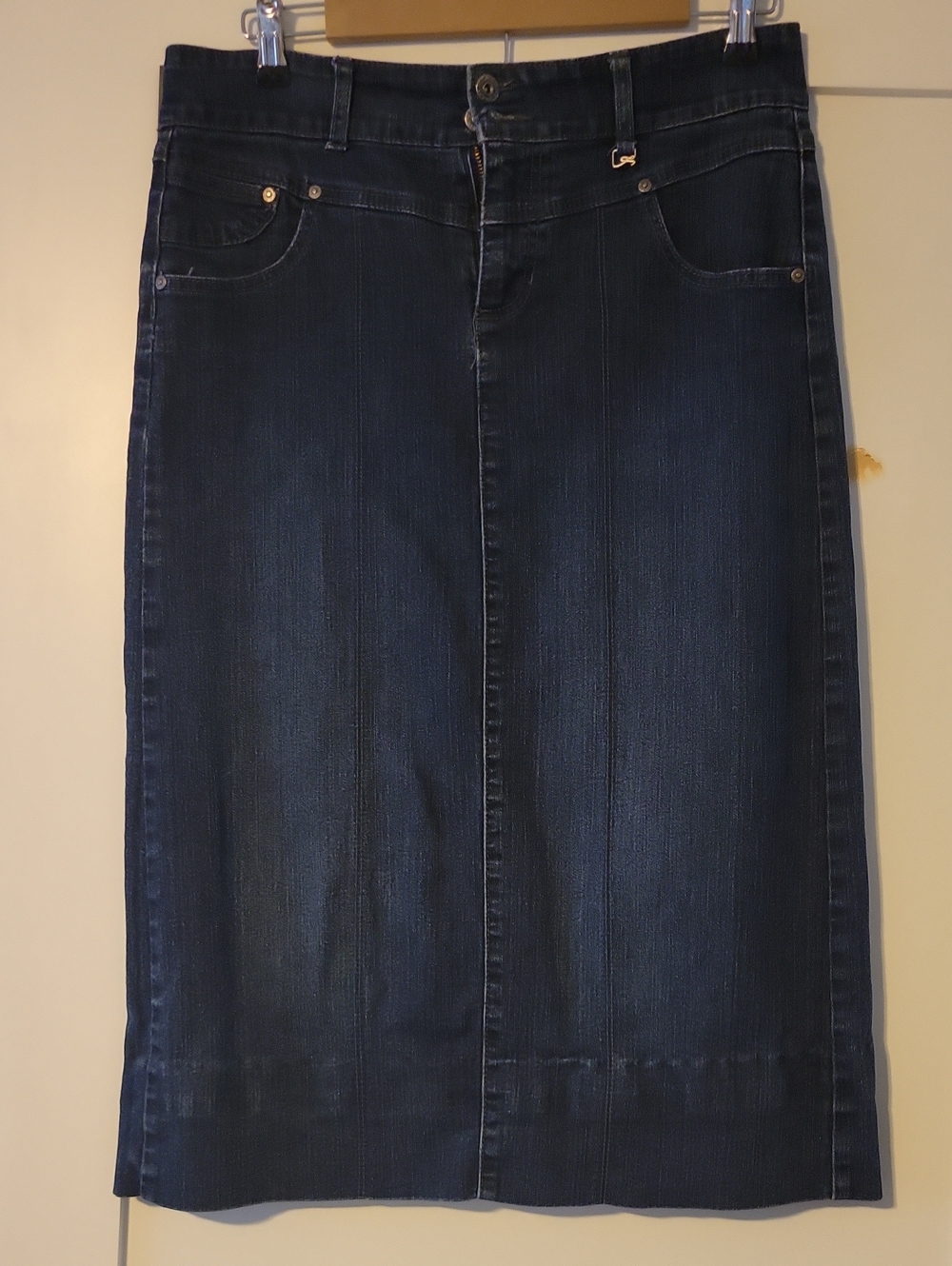 Style & Co. Dark Blue Denim Midi Skirt